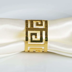 Geometric Brass Napkin <b>Ring</b> 4.5cm Width Classic Design Wedding Table Decor Durable - Product Image 3