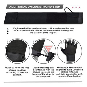 Gants de vélo de marque antidérapants et respirants, fabriqués en tissu extensible en polyester, en similicuir et en tissu éponge - Product Image 3