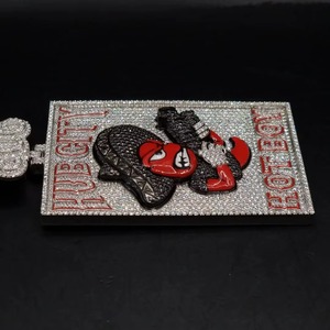 Pendentif personnalisé Hip Hop en moissanite, design lettre initiale, en argent sterling 925 bicolore, pendentif nom glacé style dessin animé pour moi - Product Image 5