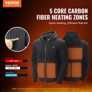 Felpa Unisex con cappuccio riscaldata con Zip a batteria XL Black-Outdoor giacche per uomo e donna - Product Image 2