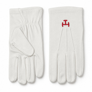 Gants de cérémonie maçonniques pour hommes, 100 % coton, pour usage quotidien professionnel, confortables et compatibles avec les écrans tactiles, gants de franc-maçon - Product Image 2