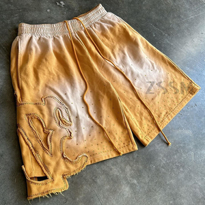 Men's <b>Shorts</b> Puff Printing Sequined Rhinestone <b>Decorated</b> Casual Style <b>Short</b> Length - Product Image 3