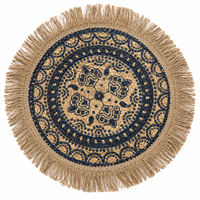 Tapis d'intérieur tressé en jute naturelle Hometex, motif bohème, lavable en machine, épaisseur moyenne, pour décoration intérieure moderne