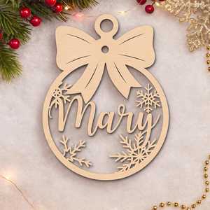 Whimsy Art Craft Personalized Handmade Modern Wooden Hanging Christmas Ornaments Custom Holiday Baubles - Product Image 2