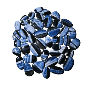 Lot en gros d'opales bleues naturelles d'Owyhee, cabochons de poids varié, formes et tailles mélangées, pour la fabrication de bijoux DIY, artisanat, pierres précieuses Khushi - Product Image 2