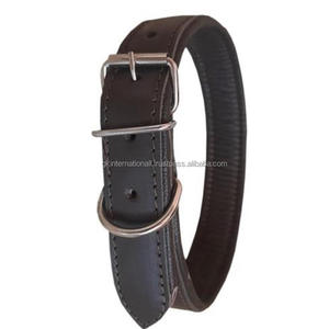 ปลอกคอสุนัขหนังแท้สีดำแบบสบาย ปี 2024 ดีไซน์คลาสสิก ทำมือ บุหนังอย่างดี มีขนาดให้เลือกตามต้องการ - Product Image 5