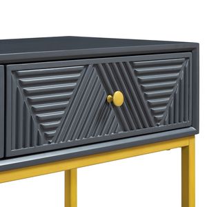 TREXM elegante e contemporaneo tavolo consolle a due cassetti con Design a righe per soggiorno o ingresso Color grigio - Product Image 2
