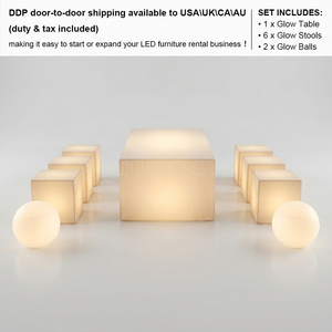 ชุดเฟอร์นิ<span class=keywords><strong>เ</strong></span>จอร์<span class=keywords><strong>เ</strong></span>รืองแสง LED ทันสมัย สำหรับกลางแจ้ง โต๊ะพร้อมเก้าอี้ 6 ตัว ลูกบอล 2 ลูก ให้เช่าสำหรับงานปาร์ตี้ งานแต่งงาน <span class=keywords><strong>สระ</strong></span>ว่ายน้ำ ไนท์คลับ - Product Image 4