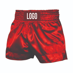 Shorts de boxe Muay Thai unisexes durables en polyester/coton de qualité supérieure, respirants et à séchage rapide, avec logo personnalisé, entièrement personnalisables pour le sport - Product Image 1