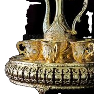 Stainless Steel Dallah Flask <b>Arabic</b> Rabic Brass Metal Turkish Dallah Coffee Pot - Product Image 2