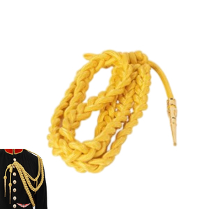 Gold Uniform Dress Aiguillette Gold Nylon British Aiguillette Gold <b>Braided</b> Metallic <b>Cord</b> With Brass - Product Image 1
