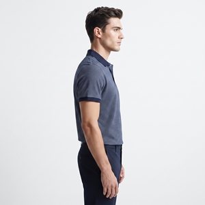 T-shirt en jersey 100 % coton de haute qualité, tricoté uni, brodé, séchage rapide, décontracté, manches courtes, boutonné, logo personnalisé sur le devant, service OEM - Product Image 2