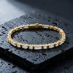 RAMDUT IMPEX Moissanite Tennis Bracelet Silver Baguette Cut Sparkling GRA Certified Trendy Elegant <b>Gift</b> Her Engagement Wedding - Product Image 2