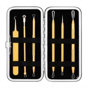 Kit de 6 outils pour l'élimination des points noirs et de l'acné du nez et du visage, extracteur de comédons, kit d'élimination des imperfections et des points blancs - Product Image 2
