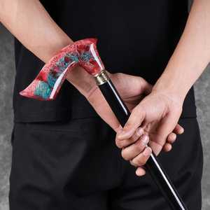 Canne de marche artisanale en corne de cerf, design turquoise rouge, écologique, pour seniors, vente en gros Orion Handicraft - Product Image 3