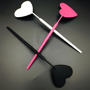 Heart Shape / Pink / Black / <b>White</b> Powder Coated Color lash inspection <b>mirror</b> Eyelash Extension <b>Mirror</b> And Diamond Grip Handle - Product Image 1