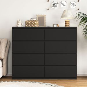 Commode de chambre moderne en bois à 8 tiroirs, armoire haute avec 8 tiroirs de rangement - Product Image 1