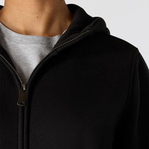 Sweat-shirt à capuche zippé intégral personnalisé pour femme, en molleton de coton épais, couleur unie, décontracté, à manches longues, pour l'extérieur, vente en gros - Product Image 3