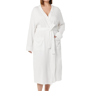 Albornoz Personalizado con Logotipo, Color Blanco, Algodón, Unisex, Transpirable, con Capucha, Manga Larga, Secado Rápido, para Hogar y Hotel - Product Image 1