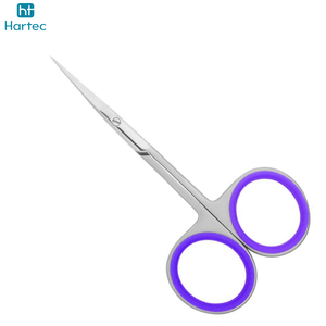 Rust-Resistant Stainless Steel Precision Beauty Tool Cuticle <b>Nail</b> <b>Scissors</b> With Stylish Purple Finger Rings <b>For</b> Comfortable Use - Product Image 4