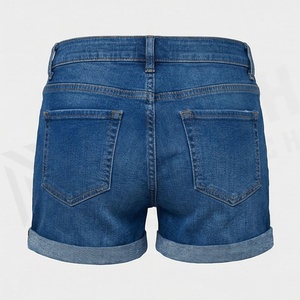 Shorts en jean personnalisés pour femmes, taille haute, déchirés, style décontracté streetwear, avec boutons et rayures, pour l'été _1 - Product Image 2