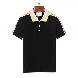 เสื้อกอล์ฟผู้ชายผ้าคอตตอนถักเนื้อแน่น 100% แขนสั้น สีดำ แห้งเร็ว มีกระเป๋า ป้องกันรอยยับ รับผลิตตามแบบ OEM แบรนด์ส่วนตัว ขายส่ง - Product Image 1