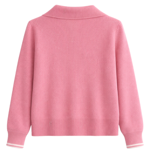 Veste en tricot zippée pour femme, texture côtelée douce, manches longues, décontractée, légère, pour un usage quotidien, coupe confortable - Product Image 2