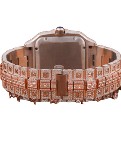 <b>Rose</b> Gold Diamond Watch in Pink Dial on Face Quartz Watches for Export Sale Hip Hop Diamond Watch - Product Image 4