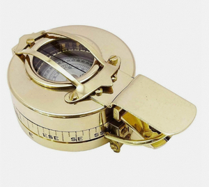 Vintage Brass <b>Compass</b> Round Polished Gold Plated <b>Antique</b> Style Navigation Instrument Outdoor Collectible - Product Image 4