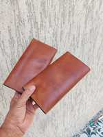 Dompet Wanita Kulit Asli Mewah Bergaya, Desain Baru, Set 2 Buah, Tas Clutch Praktis dengan Resleting dan Tempat Kartu