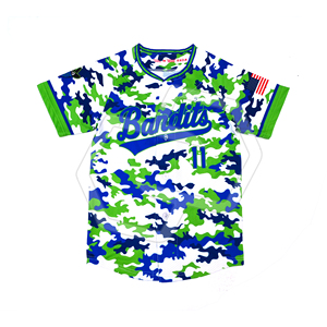 Camiseta de Béisbol al por Mayor Unisex con Estampado de Camuflaje, Manga Corta, Transpirable, de Secado Rápido, de Malla de Poliéster, Personalizable para Equipos - Product Image 1