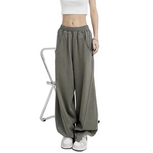 Private Label OEM Apparel Manufacturer Custom Logo Plain Trendy Sweatpants <b>Baggy</b> Flared Loose Ankles Cotton Sweatpants <b>for</b> <b>Women</b> - Product Image 5