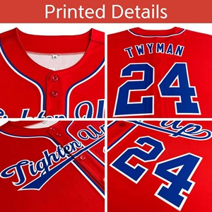 Maillot de baseball personnalisé à logo brodé/imprimé par sublimation, pas cher - Product Image 2