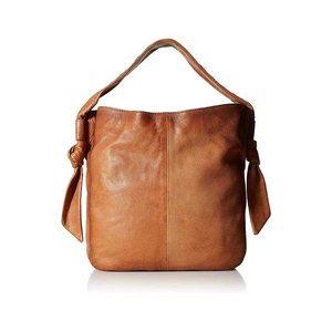 Sac hobo en cuir véritable pour femme, à bandoulière unique, design minimaliste, ouverture supérieure, usage quotidien, durable, marron - Product Image 1