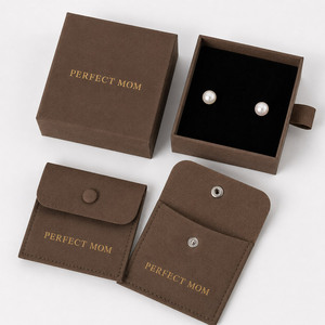 Custom Logo Printed <b>Gifts</b> Paper Velvet-Lined Pull-Out Drawer Jewelry <b>Boxes</b> for <b>Earrings</b> Necklaces - Product Image 5