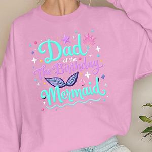 Sudaderas de punto informales con estampado de Dad of the Birthday Mermaid para mujer - Product Image 2