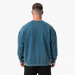 Sudadera de Alta Calidad para Hombre, Lavado Ácido, Hombros Caídos, 100% Algodón, Logotipo Frontal Personalizado, Fabricante Mayorista - Product Image 6