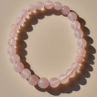 Bracelet extensible en perles de quartz rose naturel 8 mm pour femme, certifié par un tiers, vente en gros, idéal pour le quotidien