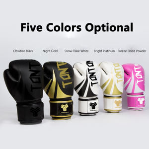 Custom Premium Leather Boxing <b>Gloves</b>-Shock Absorbing Waterproof UV Protection Adjustable Wrist Strap for Training Sparring - Product Image 2