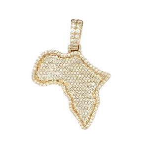 Custom Luxury VVS Moissanite Round S925 Sterling Silver Pendant Gold Plated Iced Hip Hop Style Unisex Africa Country <b>Map</b> Wedding - Product Image 1