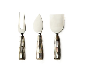 Golden Cheese Knife <b>Set</b> With Ring Handle Design Durable Metal Construction For Food Contact - Product Image 6