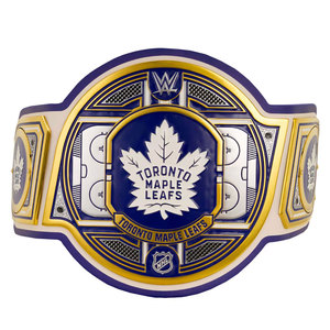 Ceinture de championnat de MMA, de judo et de lutte en alliage de zinc de qualité supérieure, ceinture de luxe des Maple Leafs de la WWE, sangle en cuir réglable, plaqué or bleu - Product Image 1