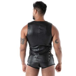 Pantalones Cortos Largos de Cuero Sintético Negro para Hombre, Estilo Fetiche, Ajustados, Sexys, para Fiesta, Moda - Product Image 4