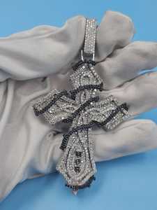 Pendentif Croix Chrétienne en Moissanite VVS, Cadeaux de Baptême, Pendentif en Argent 925, Pendentif Religieux, Pendentif Hip Hop Croix Croisée - Product Image 6