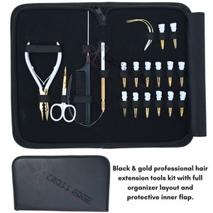 Juego de alicates para extensiones de cabello con microanillos, herramienta de 3 orificios para asegurar y apretar cuentas, peine, agujas, pinzas, kit de herramientas para extensiones de cabello de salón - Product Image 6