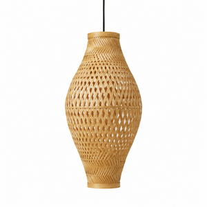 โคมไฟแขวนทรงหยดน้ำทำมือจากไม้ไผ่  โคมไฟห้อยเพดานแบบสานรักษ์โลก ขายส่ง - Product Image 3