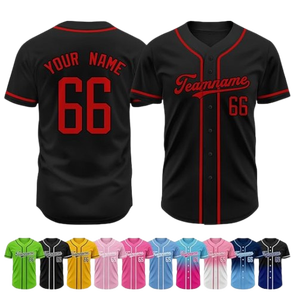 Maillot de baseball personnalisé pour homme avec nom, numéro et logo d'équipe - 100% polyester, impression par sublimation à transfert thermique, séchage rapide - Product Image 3