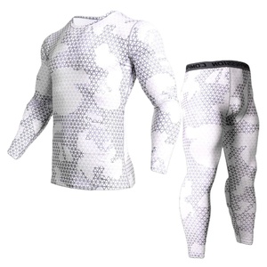 Wholesale Compression Pants Shirt Top Long Sleeve Jacket Set Suit Face Cover Gym Fitness Sets 5Pcs Men's Workout Clothes - Product Image 1