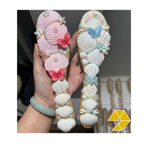 Handmade Shell Cosmetic <b>Mirror</b> from Vietnam <b>with</b> Coastal Details for Gift Shops Travel Accessories Resort Souvenirs and Retail - Product Image 1
