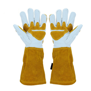 Guantes de Seguridad de Cuero para Soldadura MIG, Personalizables, de Alta Calidad, Protección Completa para los Dedos, Anti-Impactos, Transpirables, Forrados de Algodón, Rectos - Product Image 6